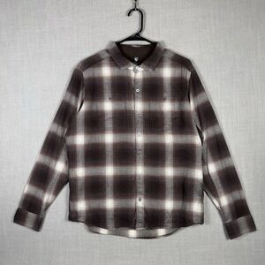 Kuhl Flannel Mens Medium Brown Dillingr Plaid Gorpcore Outdoor Button Up
